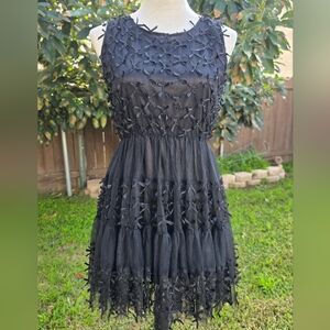 Cutesie Black Circle Tiered Dress Size Small